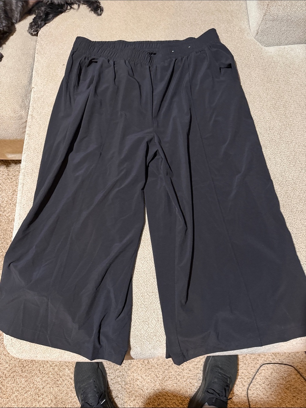 STYLUS Black Wide-Leg Elastic-Waist Pants